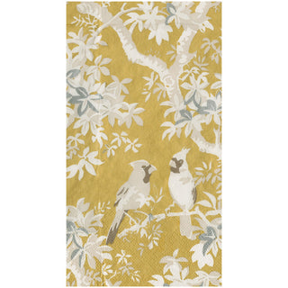 Scenic Songbirds Gold & Ivory Guest Towel Napkins - 15 Per Package