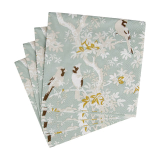 Scenic Songbirds Celadon Napkin Cocktail