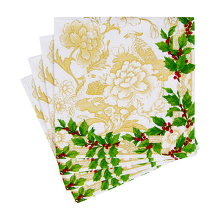 Holly Ceramic Ivory/Gold Napkin Cocktail