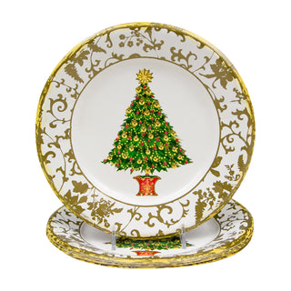 Gilded Tree Salad & Dessert Plates - 8 Per Package