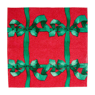 Tied With A Bow Red/Spruce Napkin Cocktail