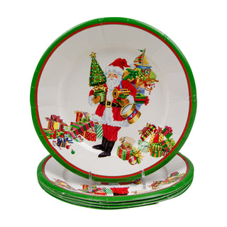 Mr. Claus Salad & Dessert Plates - 8 Per Package