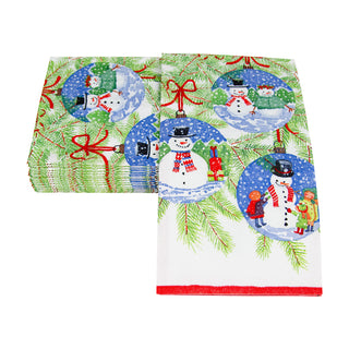 Snowman Ornaments Guest Towel Napkins - 15 Per Package