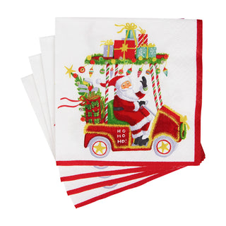 Santa's Golf Cart Napkin Cocktail