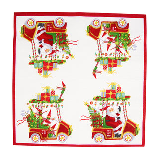 Santa's Golf Cart Napkin Cocktail