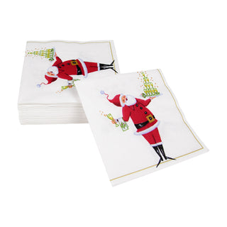Santa Serving Drinks Napkin Cocktail