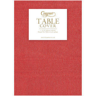 Moire Red-Paper Linen Print Airlaid Tablecover 5.2'X8.2