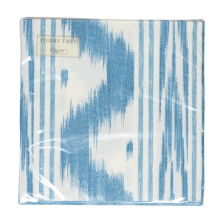 Toile De Nantes Blue Paper Linen Dinner Napkins - 12 Per Package