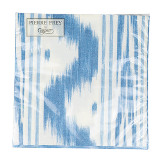 Toile De Nantes Blue Paper Linen Luncheon Napkins - 15 Per Package