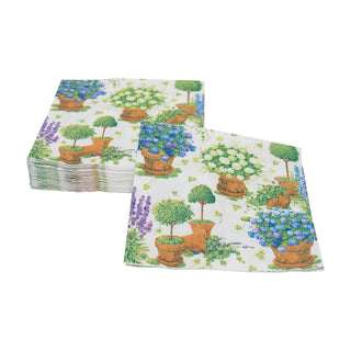 Potted Hydrangeas Cocktail Napkins - 20 Per Package