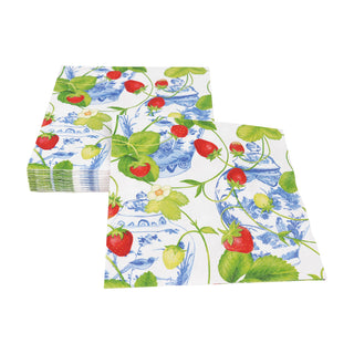 Strawberries And Cream Luncheon Napkins - 20 Per Package