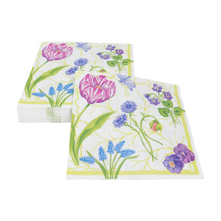 Floral Majolica Luncheon Napkins - 20 Per Package