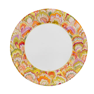 Marbled Ceramica Rspbrry/Chartreuse Dinner Plates