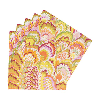Marbled Ceramica Rspbrry/Chartreuse Napkin Luncheon