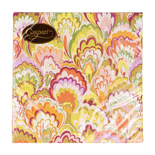 Marbled Ceramica Raspberry & Chartreuse Luncheon Napkins - 20 Per Package