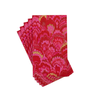 Marbled Ceramica Red & Fuchsia Guest Towels - includes 15 Guest Towels