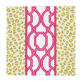 Knots And Spots Green/Fuchsia Napkin Cocktail