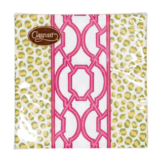 Knots And Spots Green & Fuchsia Cocktail Napkins - 20 Per Package