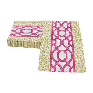 Knots And Spots Green/Fuchsia Guest Towel
