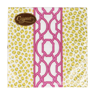 Knots And Spots Green & Fuchsia Luncheon Napkins - 20 Per Package