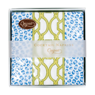 Knots And Spots Blue/Green  Napkin Box Cocktail - 40 per box