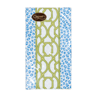 Knots And Spots Blue & Green Guest Towel Napkins - 15 Per Package