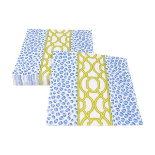 Knots And Spots Blue & Green Luncheon Napkins - 20 Per Package