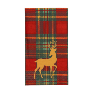 Reindeer Tartan Red Guest Towels - includes 15 Guest Towels