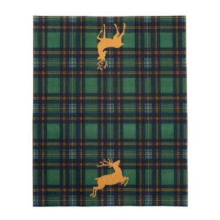 Reindeer Tartan Green Guest Towels - includes 15 Guest Towels