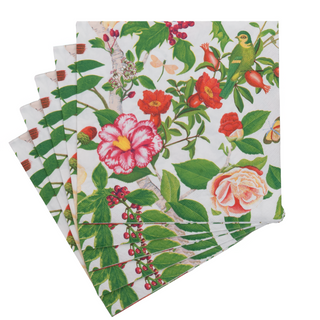 Christmas Chinoiserie White Dinner Napkins - includes 20 Dinner Napkins