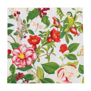 Christmas Chinoiserie White Luncheon Napkins - includes 20 Luncheon Napkins