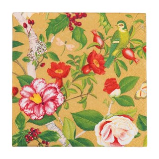 Christmas Chinoiserie Gold Luncheon Napkins - includes 20 Luncheon Napkins