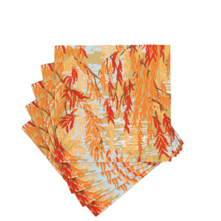 Willows Coral Cocktail Napkins - includes 20 Cocktail Napkins