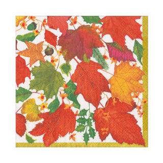 Swirling Leaves White Luncheon Napkins - includes 20 Luncheon Napkins