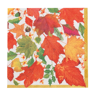 Swirling Leaves White Luncheon Napkins - includes 20 Luncheon Napkins