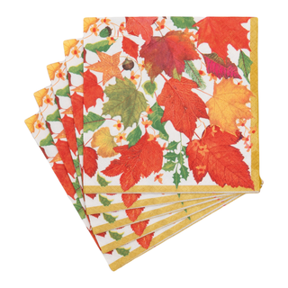 Swirling Leaves White Luncheon Napkins - includes 20 Luncheon Napkins