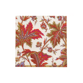 Paisley Leaves Ivory Cocktail Napkins - includes 20 Cocktail Napkins