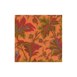Paisley Leaves Coral Cocktail Napkins - includes 20 Cocktail Napkins