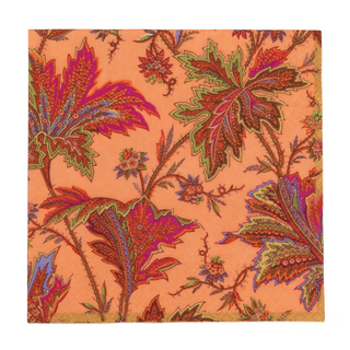 Paisley Leaves Coral Luncheon Napkins - includes 20 Luncheon Napkins