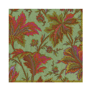 Paisley Leaves Sage Green Luncheon Napkins - includes 20 Luncheon Napkins