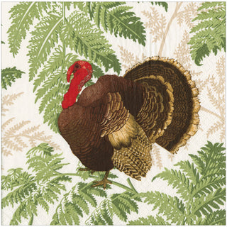 Turkey Among Ferns Dinner Napkins - includes 20 Dinner Napkins