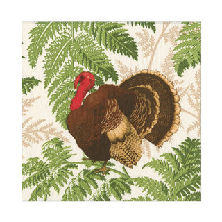 Turkey Among Ferns Luncheon Napkins - includes 20 Luncheon Napkins