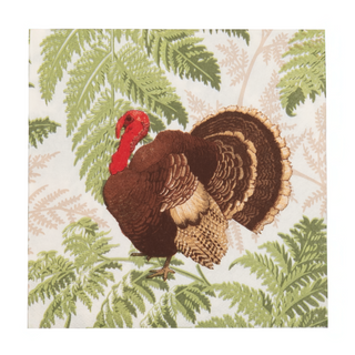 Turkey Among Ferns Luncheon Napkins - includes 20 Luncheon Napkins