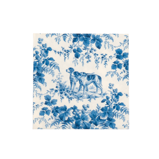 Hunting Toile Blue Cocktail Napkins - includes 20 Cocktail Napkins