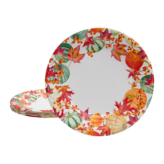 Gourds And Leaves Paper Dinner Plates - includes 8 Paper Dinner Plates