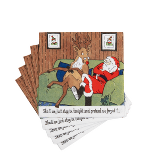Santa At Home Cocktail Napkins - includes 20 Cocktail Napkins