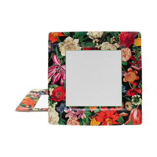 Dutch Floral Black Square Paper Salad & Dessert Plates - includes 8 Paper Salad & Dessert Plates