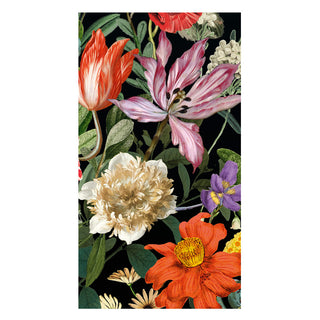 Dutch Floral Black Guest Towels - includes 15 Guest Towels