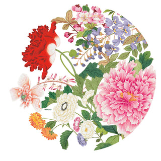 A Profusion Of Flowers 2 White Luxury Paper Dinner Plates - package of 8