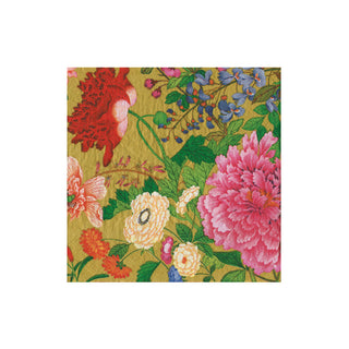 A Profusion Of Flowers 2 Gold Cocktail Napkin - package of 20